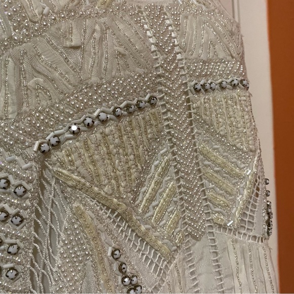 Heather B. women formal dress white little stones size S - Picture 3 of 6